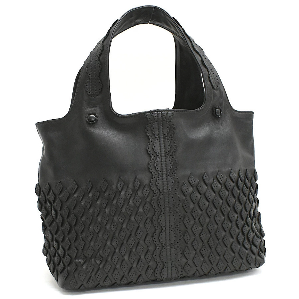 Bottega Veneta Handbag Intrecciato Leather Black